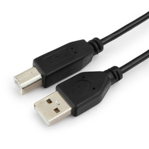 Кабель USB 2.0 A-B 3.0м, Черный, Гарнизон GCC-USB2-AMBM-3M фото