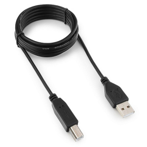 Кабель USB 2.0 A-B 1.8м, Черный, Гарнизон GCC-USB2-AMBM-1.8M фото