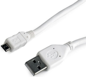 Кабель USB 2.0 A-microB 1.0м, Белый, Cablexpert CC-mUSB2-AMBM-1MW фото