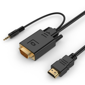 Кабель HDMI-VGA 3,0м, v1.4, Черный, Cablexpert A-HDMI-VGA-03-10 фото