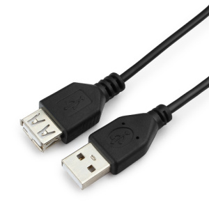 Кабель удлинитель USB 2.0 Am-Af 1.0м, Черный, Гарнизон GCC-USB2-AMAF-1M фото