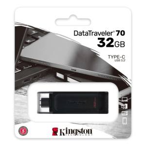 Накопитель USB Type C - 128Gb Kingston DT70/128GB DataTraveler 70, Черный фото